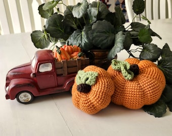 Crochet Pumpkin Pair: Handmade Amigurumi Fall Decor