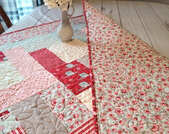 Spring Table Runner, Spring Colored Quilted Baby Quilt