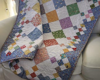 Handmade Baby Quilt- Girl or Boy Crib-Heirloom Quilt