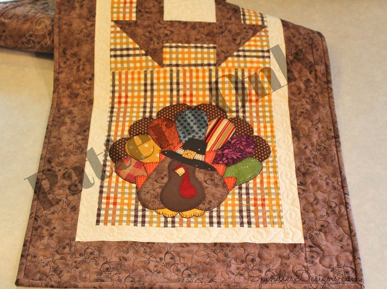 Turkey Table Runner Pattern Thanksgiving Table Runner | Etsy