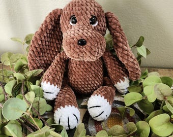 Handmade Crochet Puppy Plushie – Soft and Cuddly Stuffed Animal