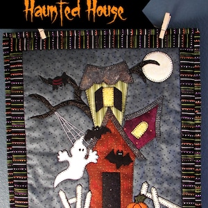 Haunted House Table Topper, Wall Hanging Quilt Pattern image 1