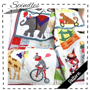Circus Parade Quilt Pattern: Baby Toddler Colorful Scrap Quilt (Digital Download)