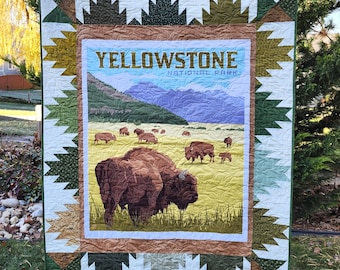 Yellowstone National Park Quilt-Father's Day-Cabin, Camping