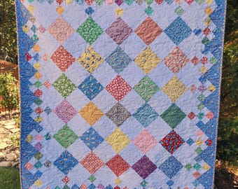 Handmade Baby Quilt- Girl or Boy Crib-Heirloom Quilt