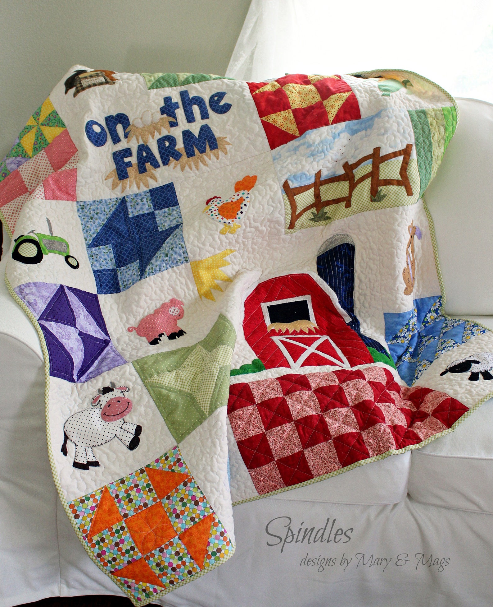 Baby Quilt Toddler Quilt Farm Animal Quilt Pattern Farm Etsy