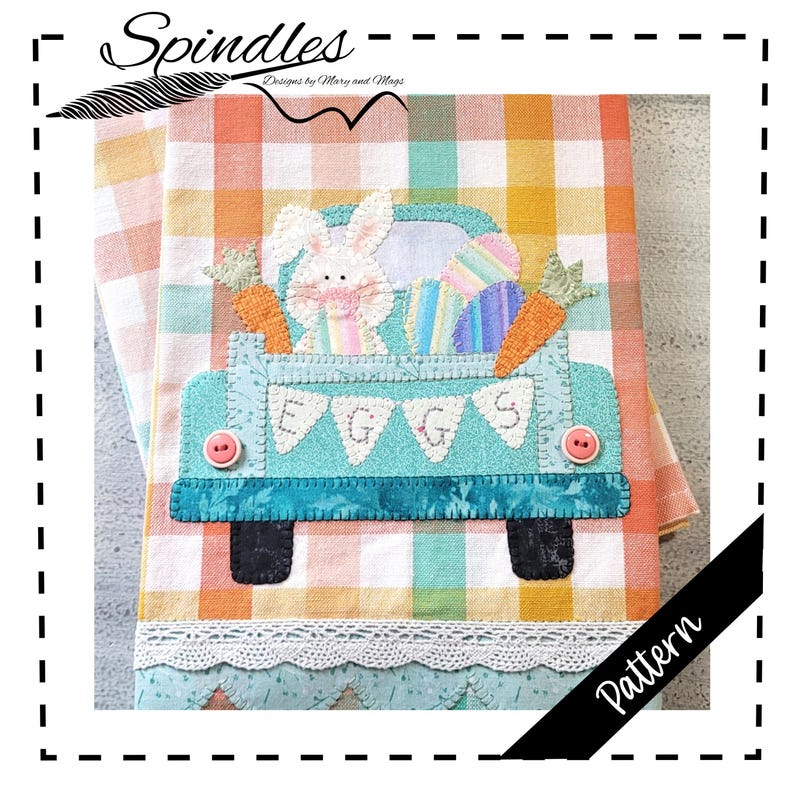 Easter Applique Kitchen Towel Pattern (PDF Pattern) image 1