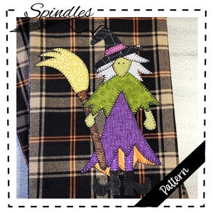 Witch Applique Kitchen Towel Pattern, PDF Pattern, Halloween