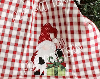 Tea Towel Pattern, Christmas Gnome Towel Pattern, Applique Towel Pattern, Christmas Pattern, PDF Pattern