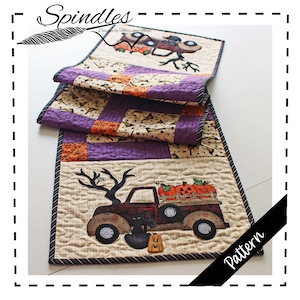 Halloween LKW Tischläufer: Vintage Applikation (PDF-Muster)
