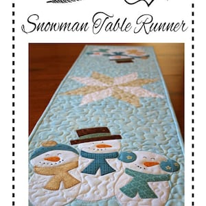 Snowmen Table Runner Pattern, Quilt Pattern, Pattern, Snowmen Table Runner, Winter Table Runner, Table Topper, Christmas Decor