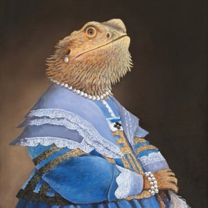 Bearded Dragon, Prints, Bearded Dragon Clothes, Lizard Gifts, Princess Bellamarie