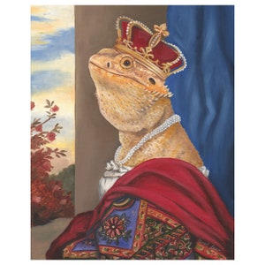 Bearded Dragon, Prints, Queen Bertha, Bearded Dragon Clothes, Lizard Gifts, Bearded Dragon Mom