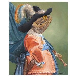 Bearded Dragon, Canvas Prints, Bearded Dragon Art Print, Reptile Gift, Bearded Dragon Gift, Queen Bertha