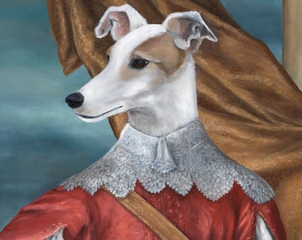 Galgo, Galgo italiano, Regalos de galgo, Arte de galgo, Pintura al óleo original, Duke Stewart,
