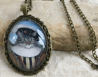 Cat Mom Jewelry, Cat Pendant Necklace, Maine Coon Cat, Crazy Cat Lady, Otto