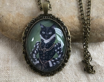 Black Cat, Cat Pendant, Pendant Necklace, Cat Mom Jewelry, Cat Costume, Isabel