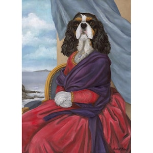 Cavalier Canvas Prints, Tara Portrait, Cavalier King Charles Spaniel Art