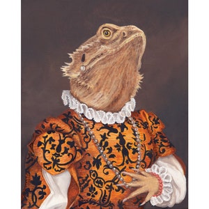 Bearded Dragon, Lizard Gifts, Prints, Clothes, Dragon Costume, Reptile Art, Empress Josephine