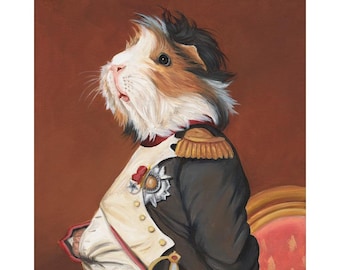 Guinea Pig Canvas Prints, Napoleon Portrait, Guinea Pig Pet Portraits