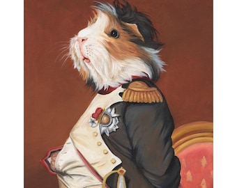 Adorable Guinea Pig Wall Decor: Cavy Napoleon Print – Charming Pet Artwork for Animal Lovers