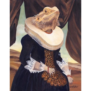 Bearded Dragon, Prints, Mrs. Spike, Bearded Dragon Clothes, Lizard Gifts