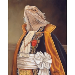 Bearded Dragon Prints, Sir Spike, Bearded Dragon Gifts,  Lizard Art