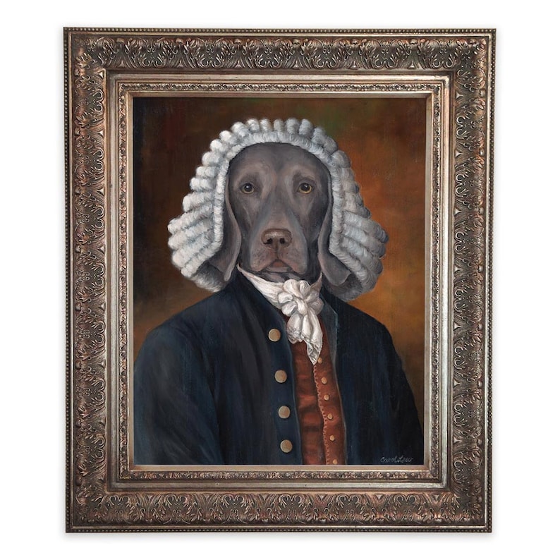 Weimaraner Art, William Pettybone Prints, Weimaraner Portrait, Dog Wig image 2