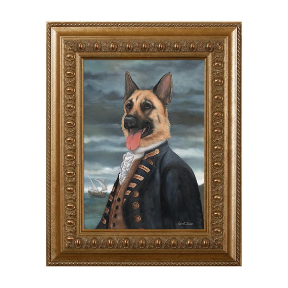 Admiral German Shepherd Magnet – Aristocratic Dog Portrait Gift for Pet Lovers