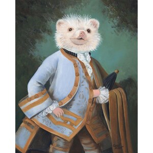 Retrato de erizo, impresiones en lienzo, Sr. Erizo, regalos para los amantes de los erizos