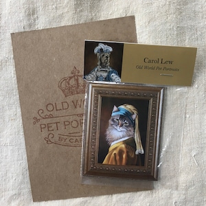 Cat Lady Gift Ideas, Cat Fridge Magnets, Cat With A Pearl Earring, Best Cat Lover Gift image 4