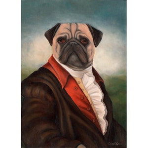 Pug, Canvas Prints, Pug Art, Animals in Clothes, Historic Dog Art, Thaddius Pugsley