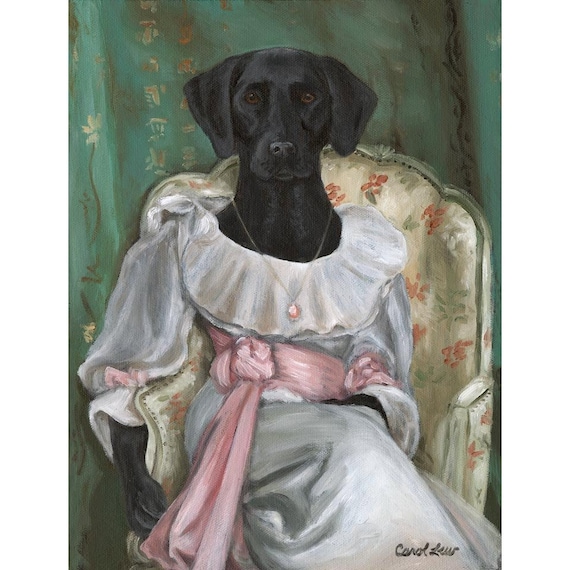 Labrador Retriever Black Lab Lady Sargent Black Lab Prints Dog Portrait Etsy