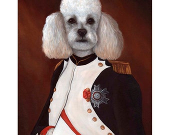 French Poodle, Print, Poodle, Animals in Costumes, Standard Poodle, Toy Poodle, Napoleon
