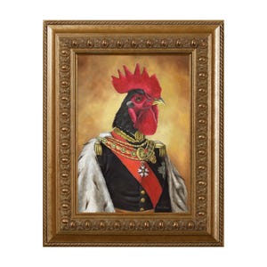 Rooster Art Magnet: Aristocratic Animal Lover Gift