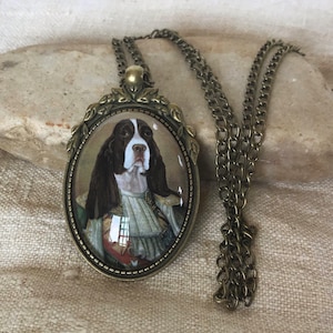Elegant Springer Spaniel Brooch: Unique Lapel Pin for Dog Lovers, Vintage-Inspired Animal Jewelry Gift