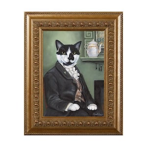 Cat Magnet, Simon, Refrigerator Magnet, Black Cat Gifts image 1