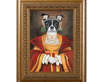 Dog Magnet, Anne of Cleves, Boston Terrier, Refrigerator Magnet