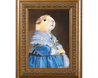 Guinea Pig Magnet: Aristocratic Pet Portrait Refrigerator Decor
