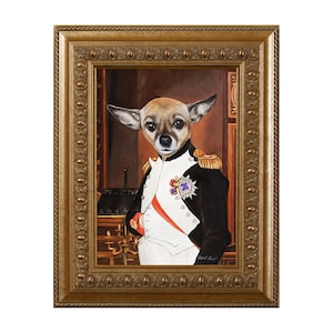 Imán de perro, Napoleón, chihuahua, imán para refrigerador
