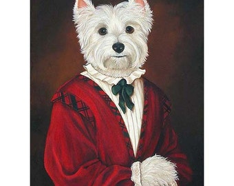 Westie Prints, 5x7” West Highland Terrier, Molly McGee Dog Portrait