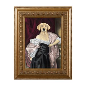Dog Magnet, Lab in a Black Dress, Labrador Retriever, Yellow  Lab,  Refrigerator Magnet
