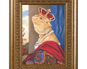 Bearded Dragon, Magnet, Queen Bertha, Bearded Dragon Gifts, Lizard, Reptile Theme Art, Dragon Den Decor, Tank Decorations