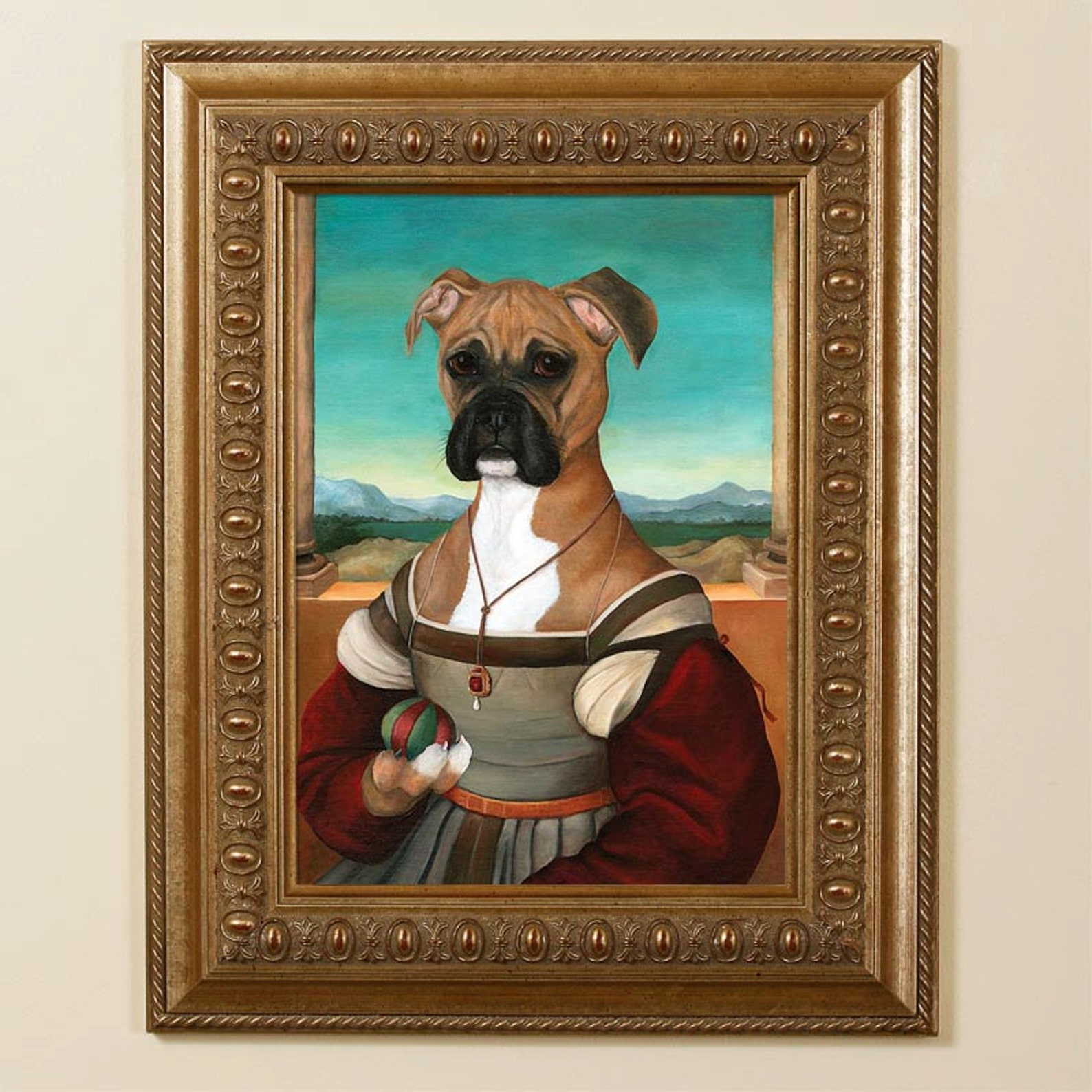 Boxer Dog Canvas Prints Dogs in Clothes Art Dog Portrait Etsy