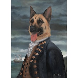German Shepherd, Prints, Admiral Shepherd, German Shepherd Art,  Pet Gag Gift