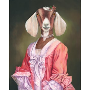 Goat, Prints, Goat Gifts, Farmhouse Decor, Nursery Decor, &quot;Lady Nanny&quot;