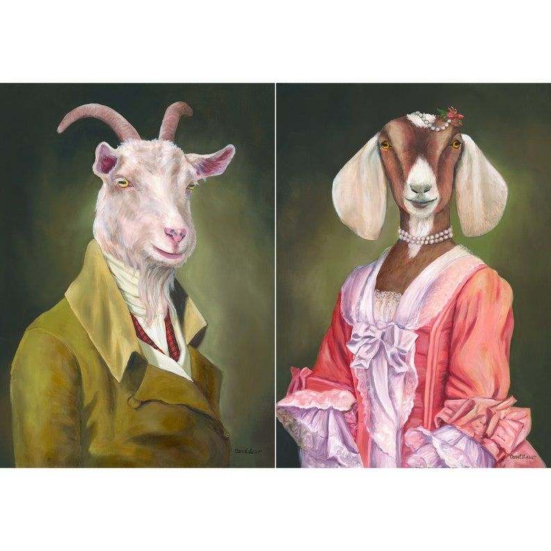 Vintage Goat Art Canvas Prints Goat Wall Decor Goat Nursery Etsy