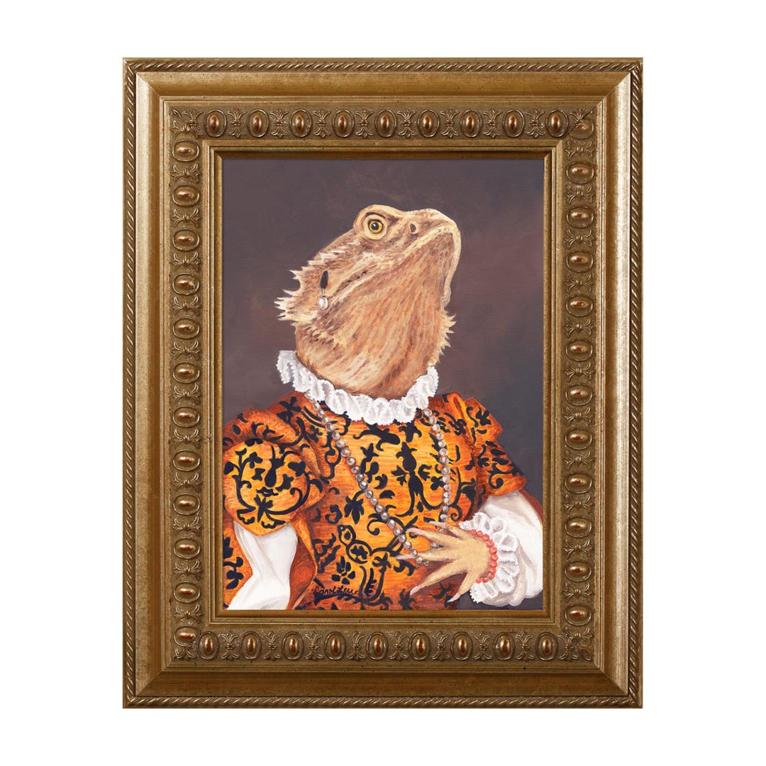 Bearded Dragon Magnet: Empress Josephine Costume, Reptile Lover Gift - Etsy