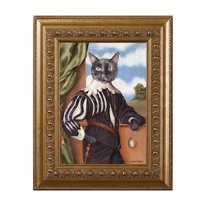New Kitten Gift, Best Gifts for Cats, Cat Lady, Cat Magnet, Black Renaissance Cat