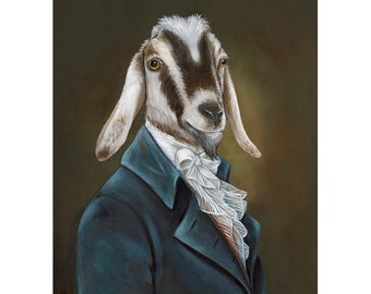 Billy Goat Prints, Mr. Beekman, Farm Animals, Barnyard, Goat in Clothes